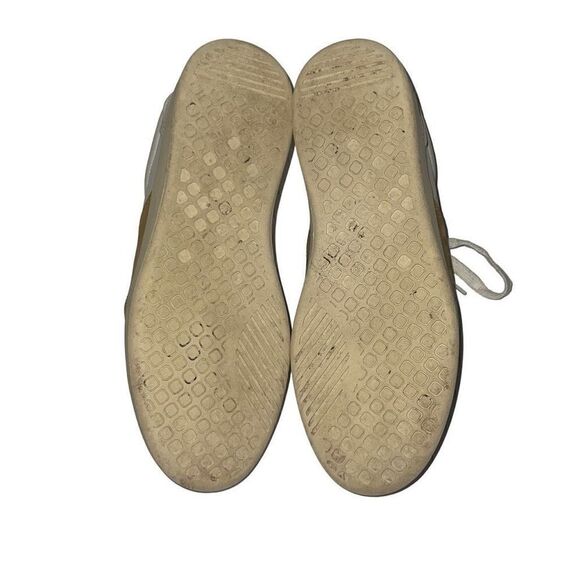 Everlane Tread ReLeather Court Sneaker White Mustard Lace Up Low Leather Sz 8.5 - Picture 8 of 9